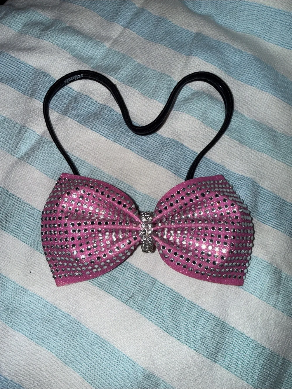 Sparkle Bow Headband for Kids - Pink Rhinestone Accent